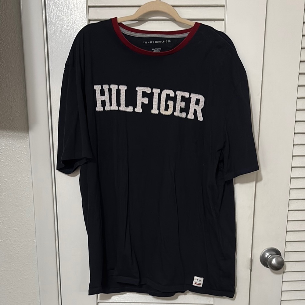 Tommy Hilfiger Red and Blue Short Sleeve Tee